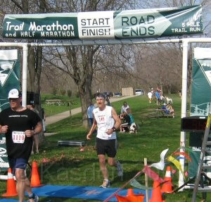 Road Ends 5M 09 0151x3.jpg - The Road Ends 5 Mile Trail Race in Pinckney Michigan. April 25, 2009. One word = Hills! This was my second run for this race.